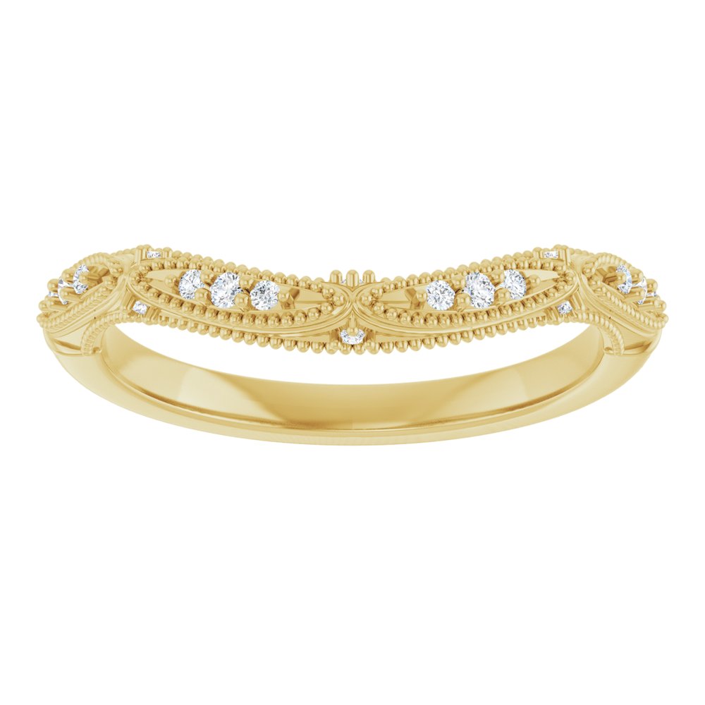 14K Yellow Gold .07 CTW Natural Diamond Contour Band