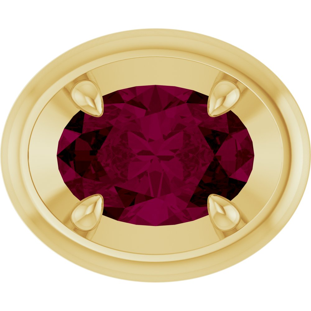 14K Yellow Gold 7x5 mm Natural Rhodolite Garnet Solitaire Slide Pendant
