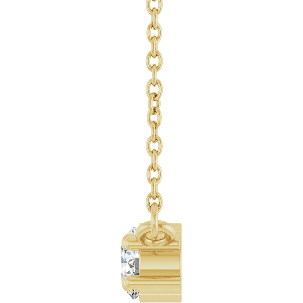 14K Yellow Gold 1/2 CTW Lab-Grown Diamond Three-Stone 18" Necklace