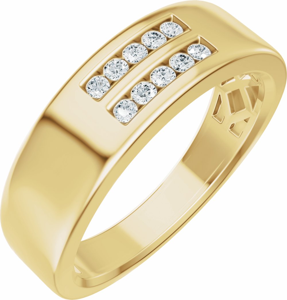 14K Yellow Gold 1/6 CTW Lab-Grown Diamond Band