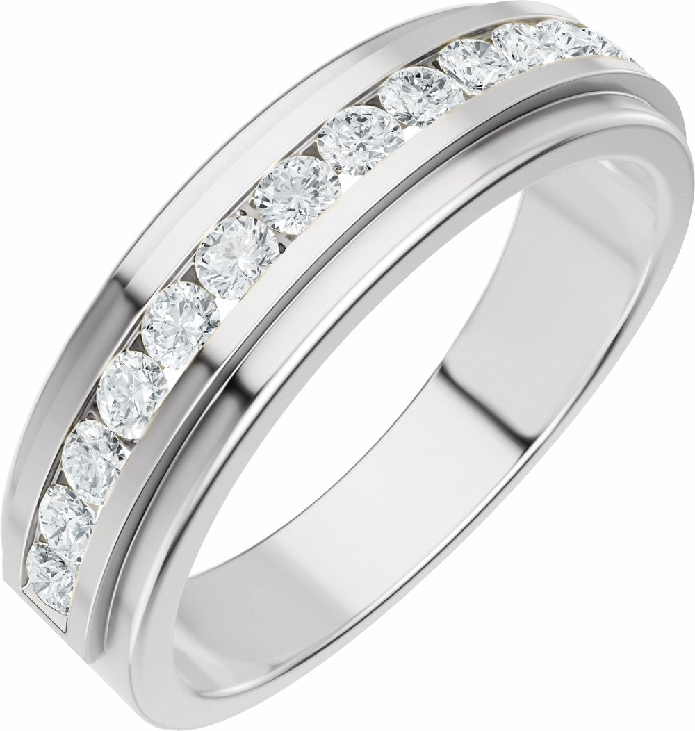 14K White Gold 5/8 CTW Natural Diamond Band
