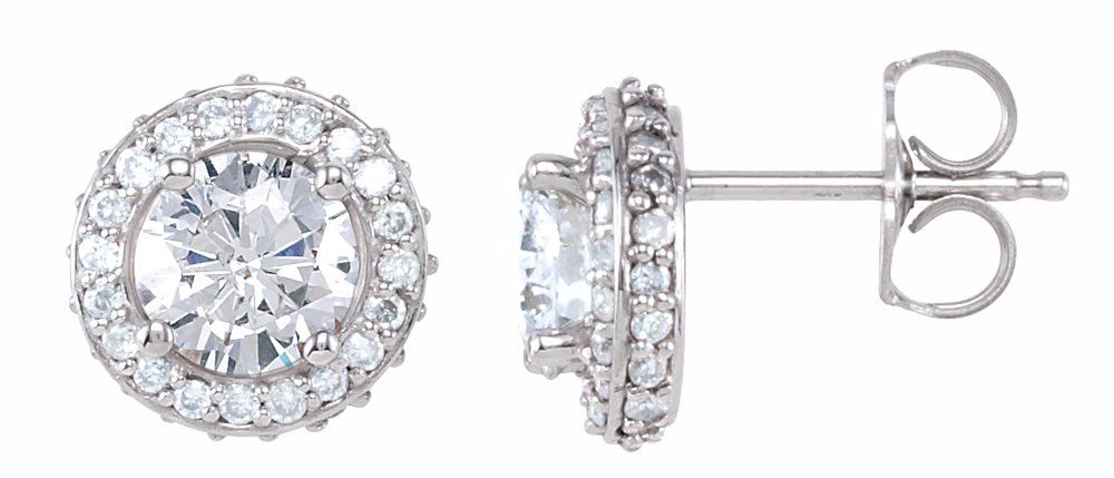 14K White Gold 1 1/3 CTW Natural Diamond Earrings