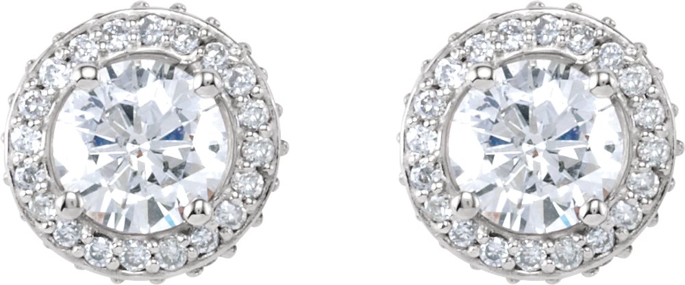 14K White Gold 1 1/3 CTW Natural Diamond Earrings