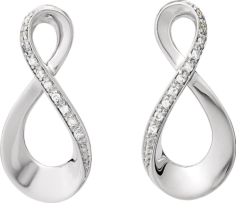 14K White Gold .08 CTW Natural Diamond Infinity-Inspired Earrings