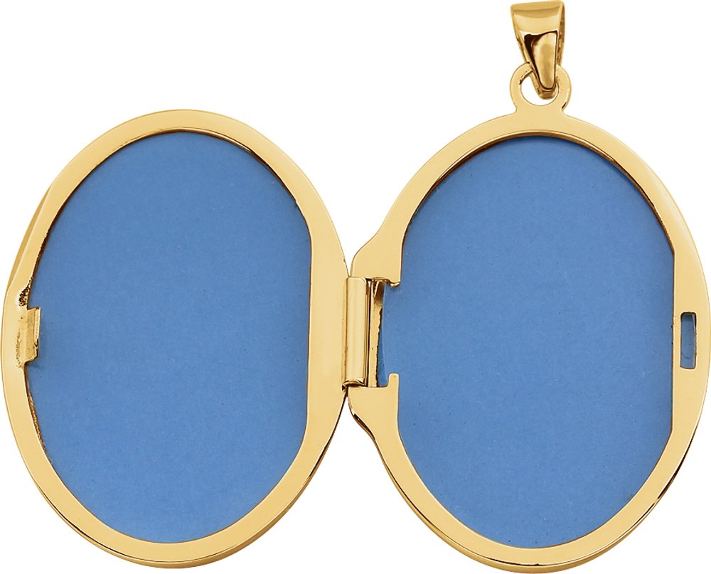 14K Yellow Gold Embossed Oval Locket