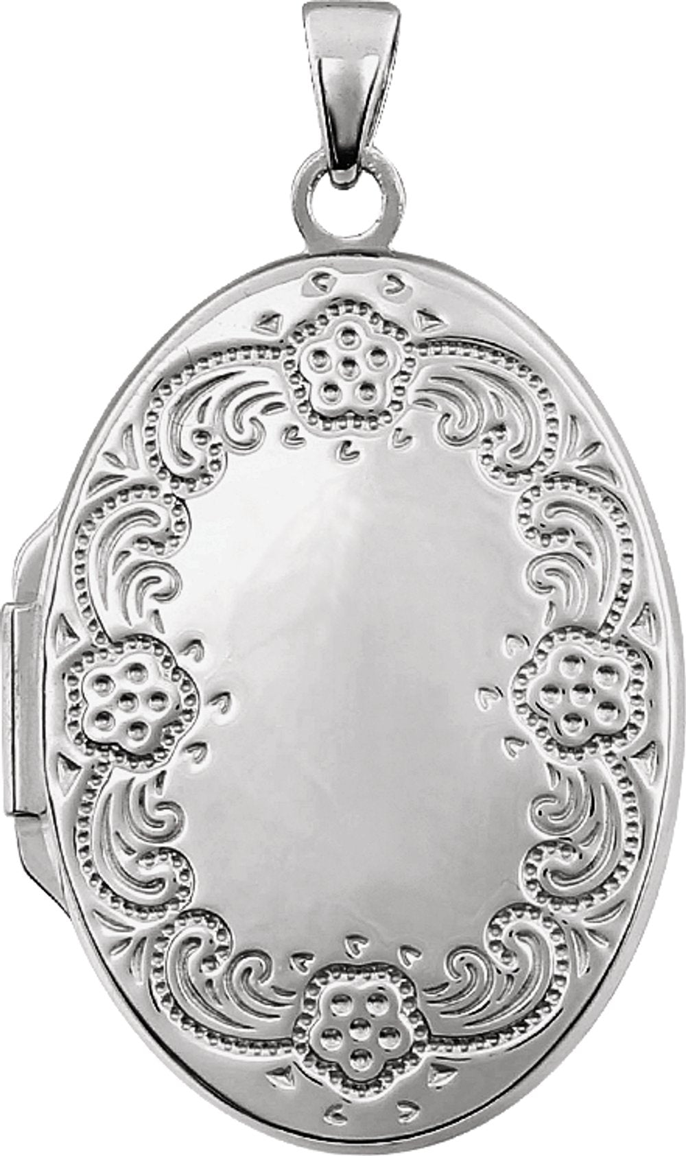 Sterling Silver Engravable Oval Locket