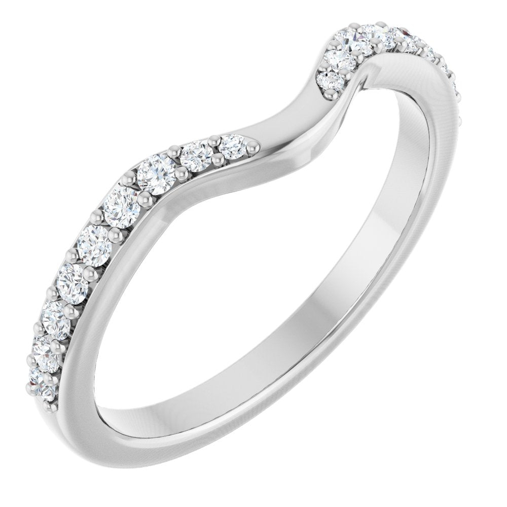 14K White Gold 1/5 CTW Lab-Grown Diamond Contour Band