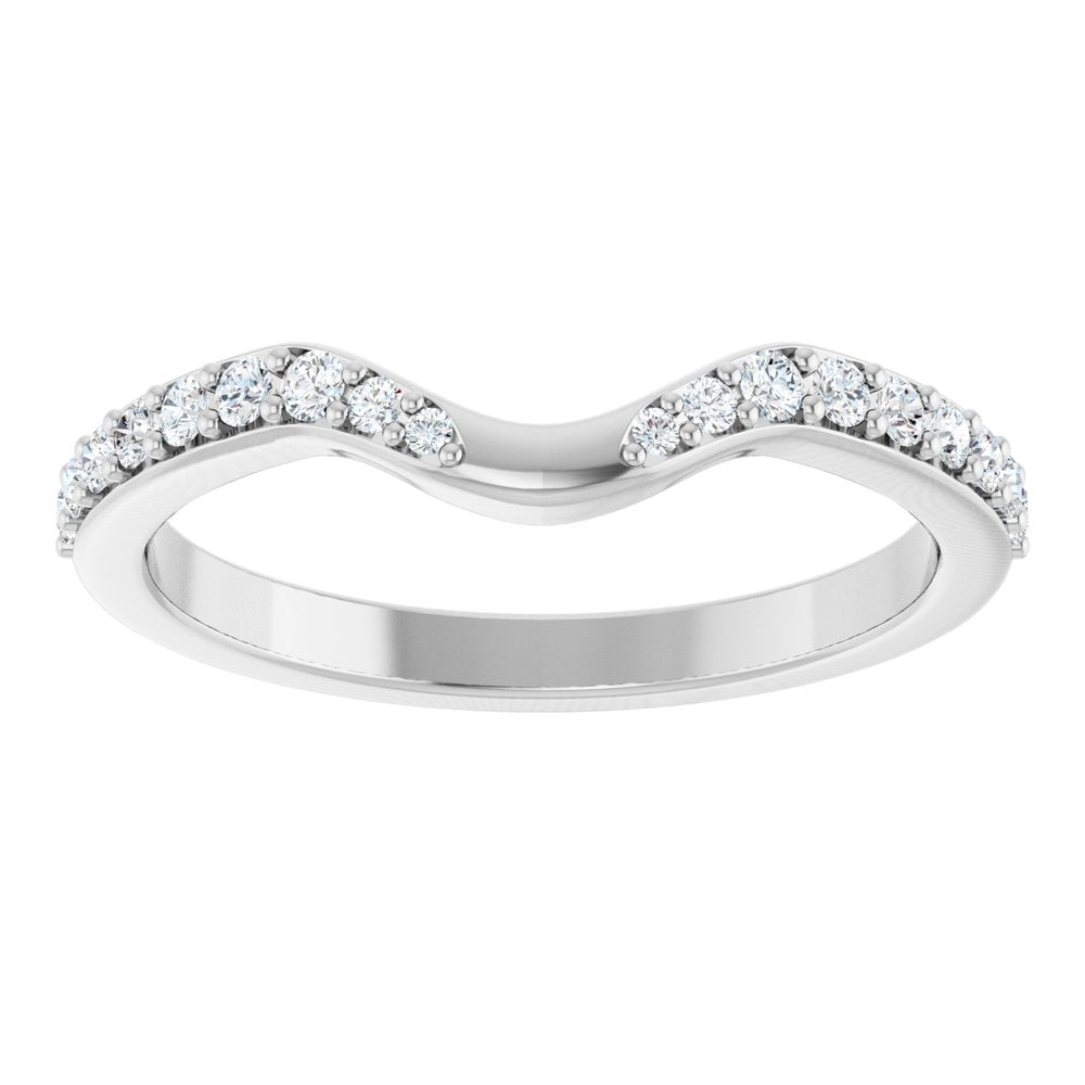 14K White Gold 1/5 CTW Lab-Grown Diamond Contour Band