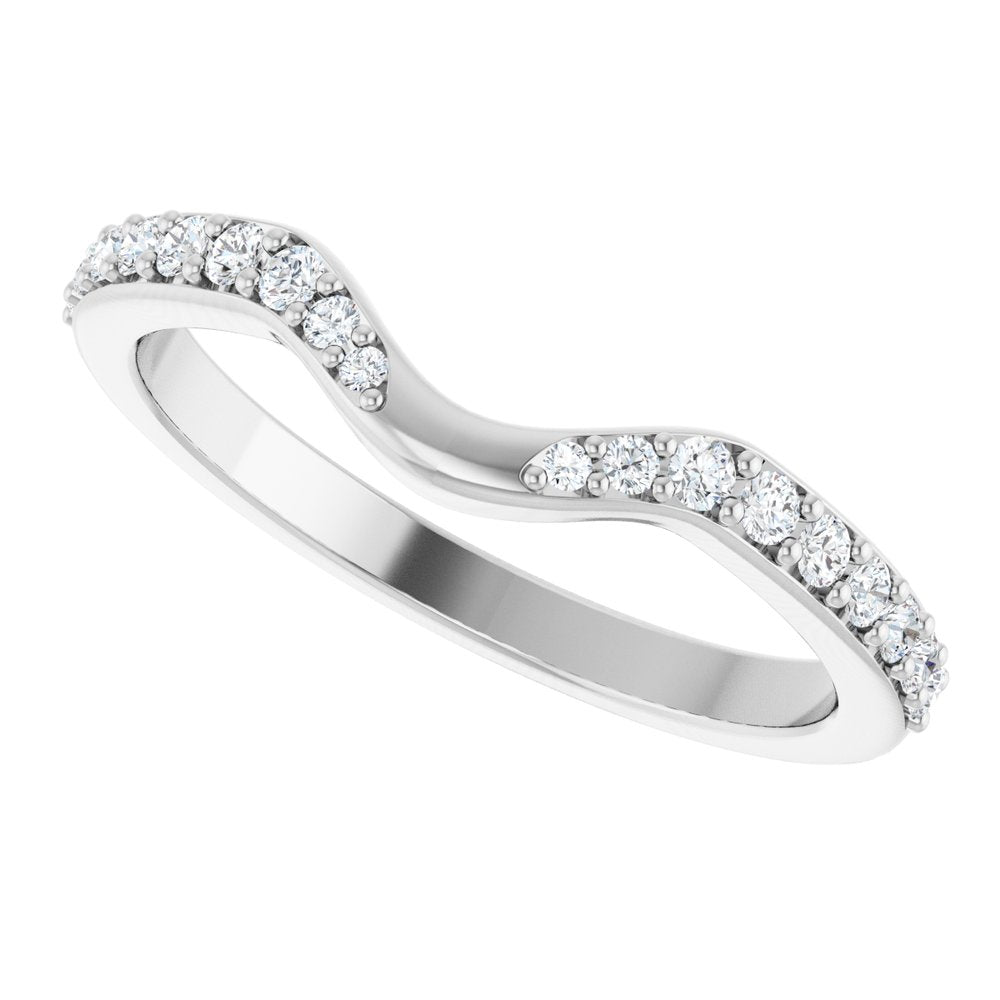 14K White Gold 1/5 CTW Natural Diamond Contour Band