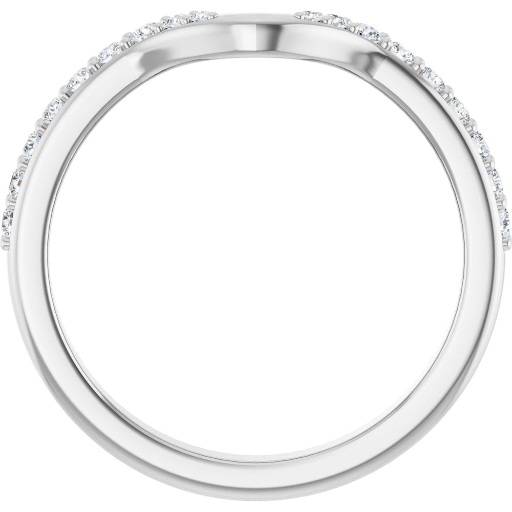 14K White Gold 1/5 CTW Natural Diamond Contour Band