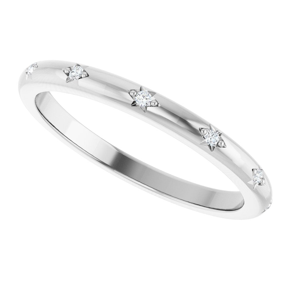 14K White Gold .03 CTW Natural Diamond Anniversary Band