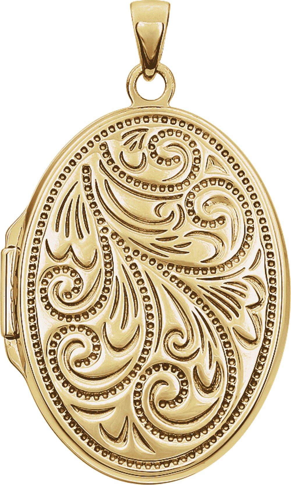 14K Yellow Gold-Plated Sterling Silver Oval Locket