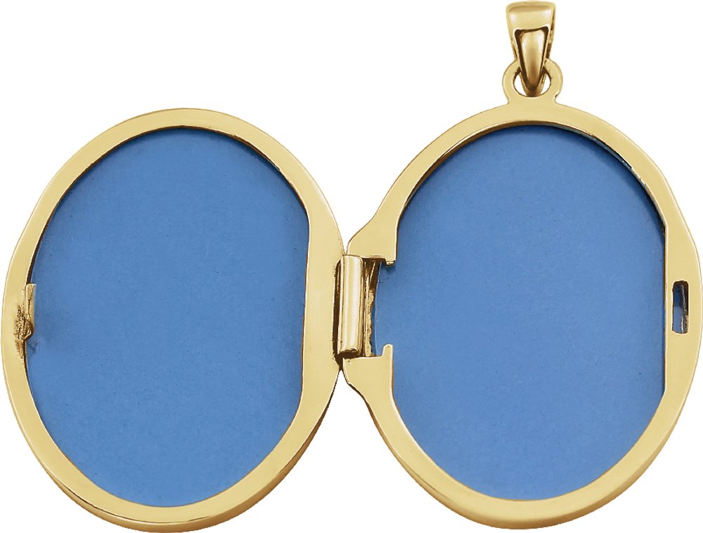 14K Yellow Gold-Plated Sterling Silver Oval Locket