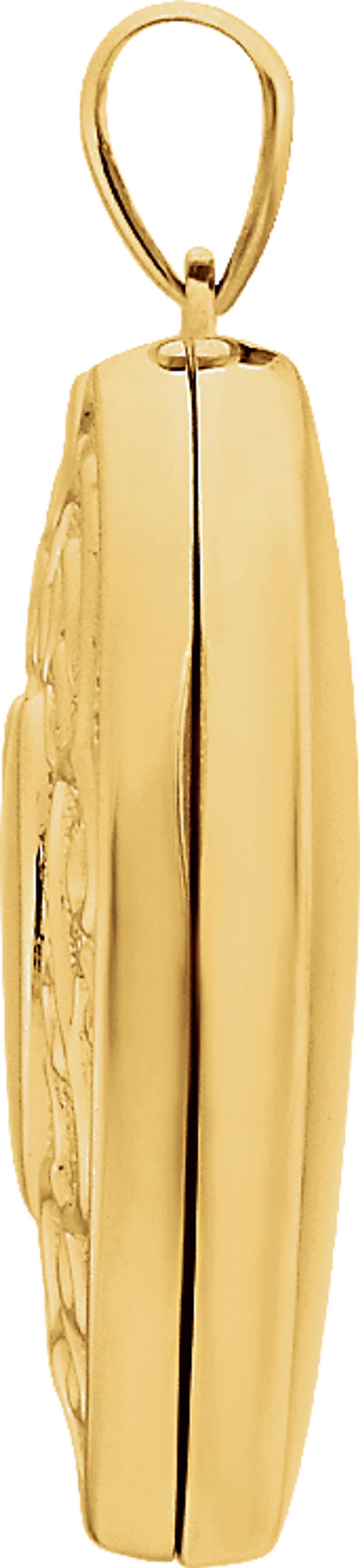 14K Yellow Gold Engravable Heart Locket