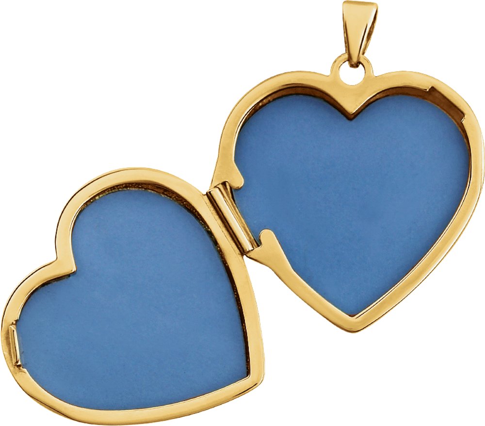 14K Yellow Gold Engravable Heart Locket