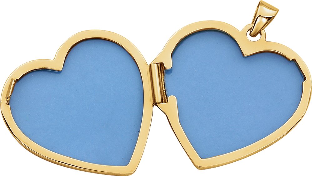 14K Yellow Gold Engravable Heart Locket