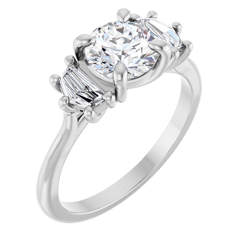 14K White Gold 1 1/3 CTW Lab-Grown Diamond Three-Stone Engagement Ring