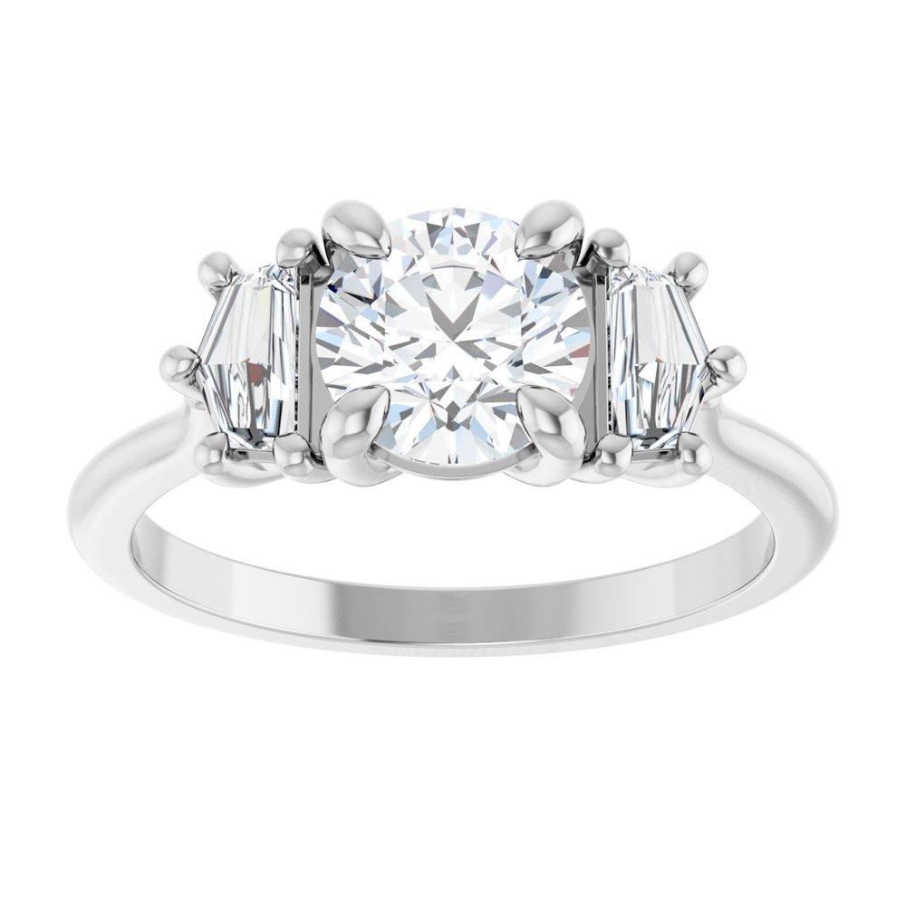 14K White Gold 1 1/3 CTW Lab-Grown Diamond Three-Stone Engagement Ring