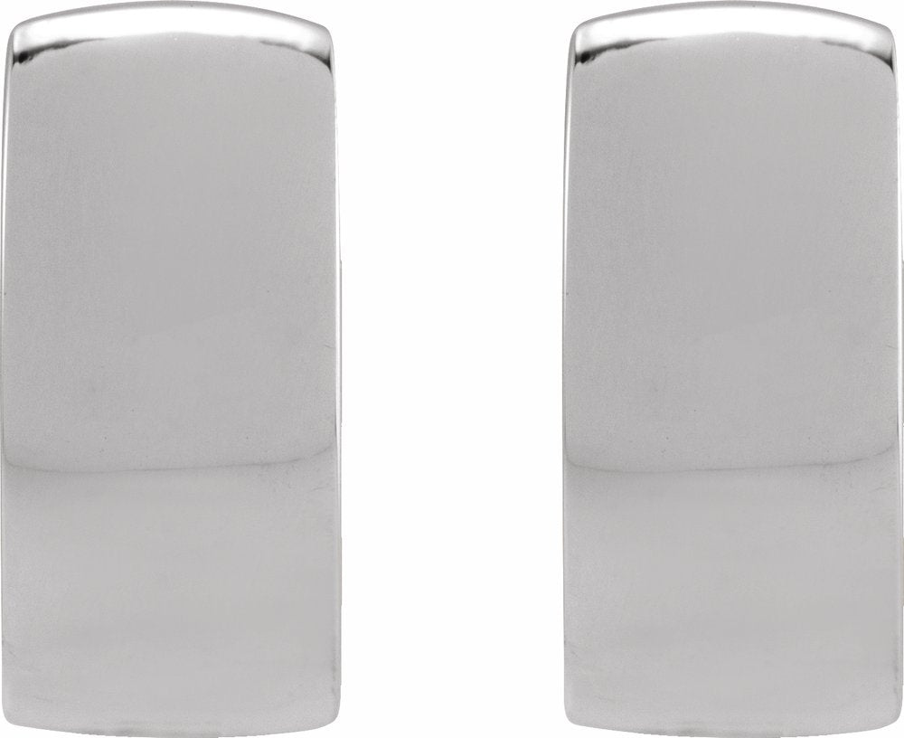 14K White Gold 12 mm Hinged Hoop Earrings