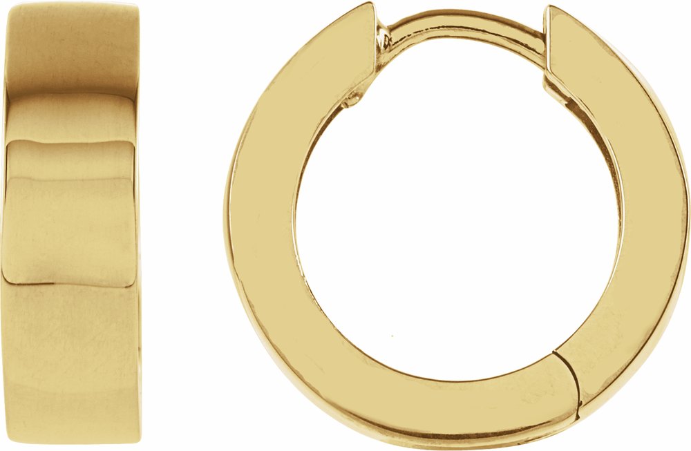 14K Yellow Gold Hinged 14.5 mm Hoop Earrings