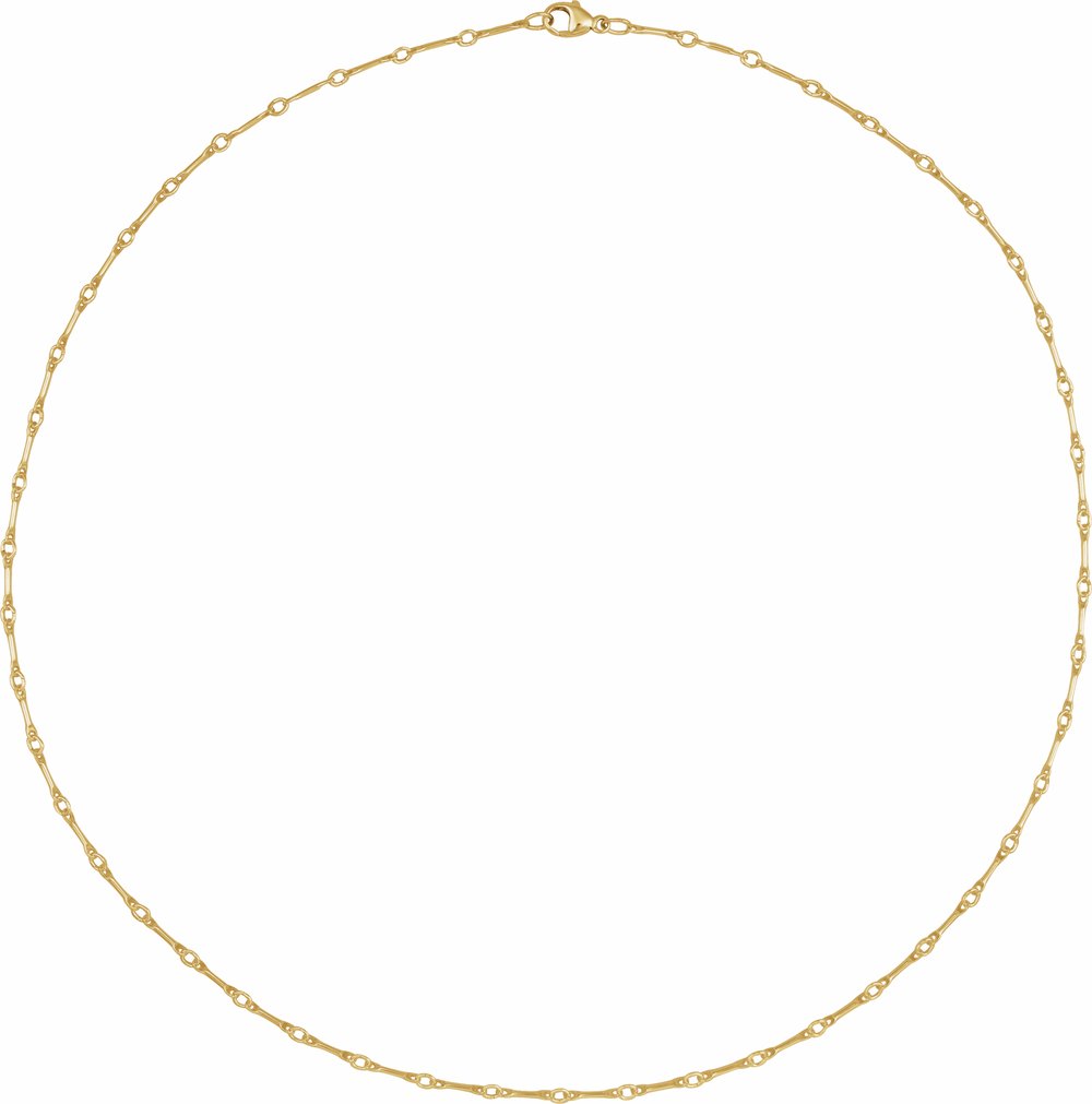 14K Yellow Gold 2.4 mm Bar 20" Chain