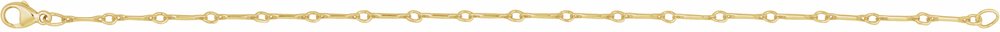 14K Yellow Gold-Filled 2.4 mm Bar 7" Chain