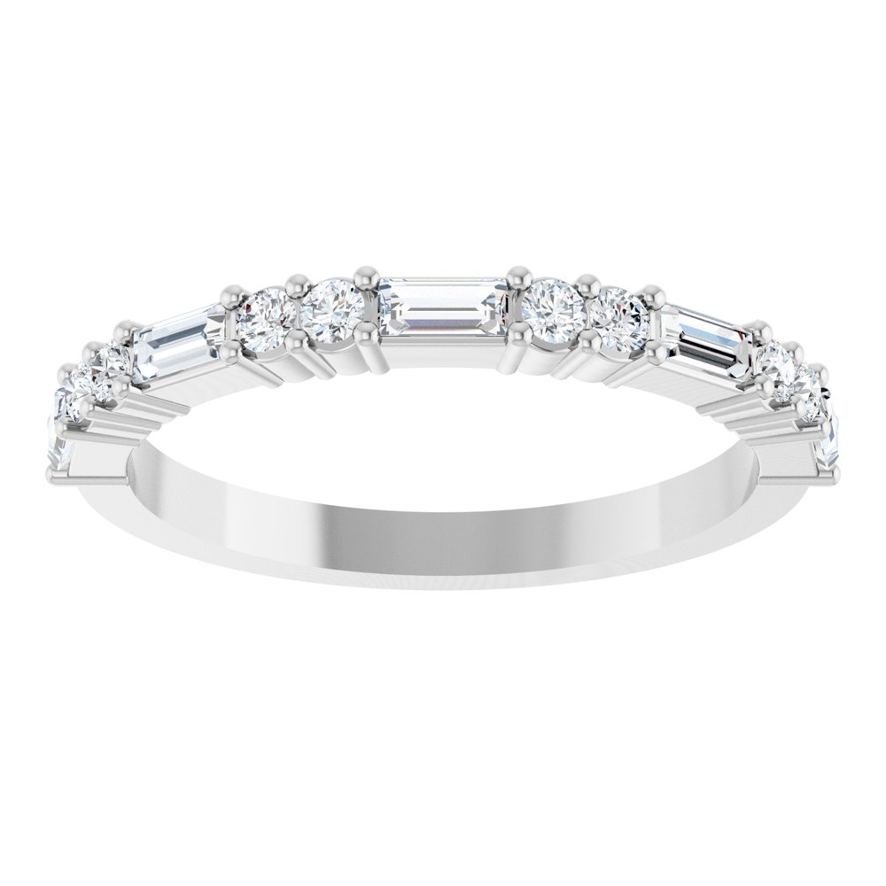 14K White 3/8 CTW Natural Diamond Anniversary Band