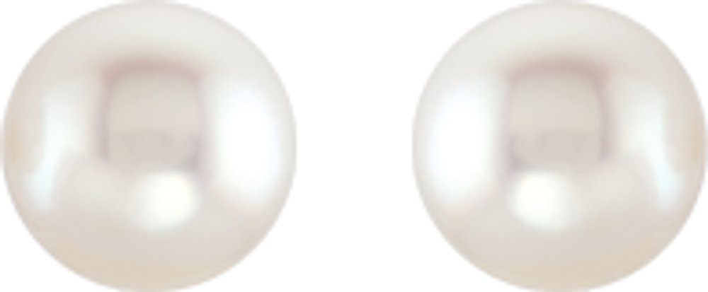 14K Yellow Gold Cultured White Freshwater Pearl Earrings