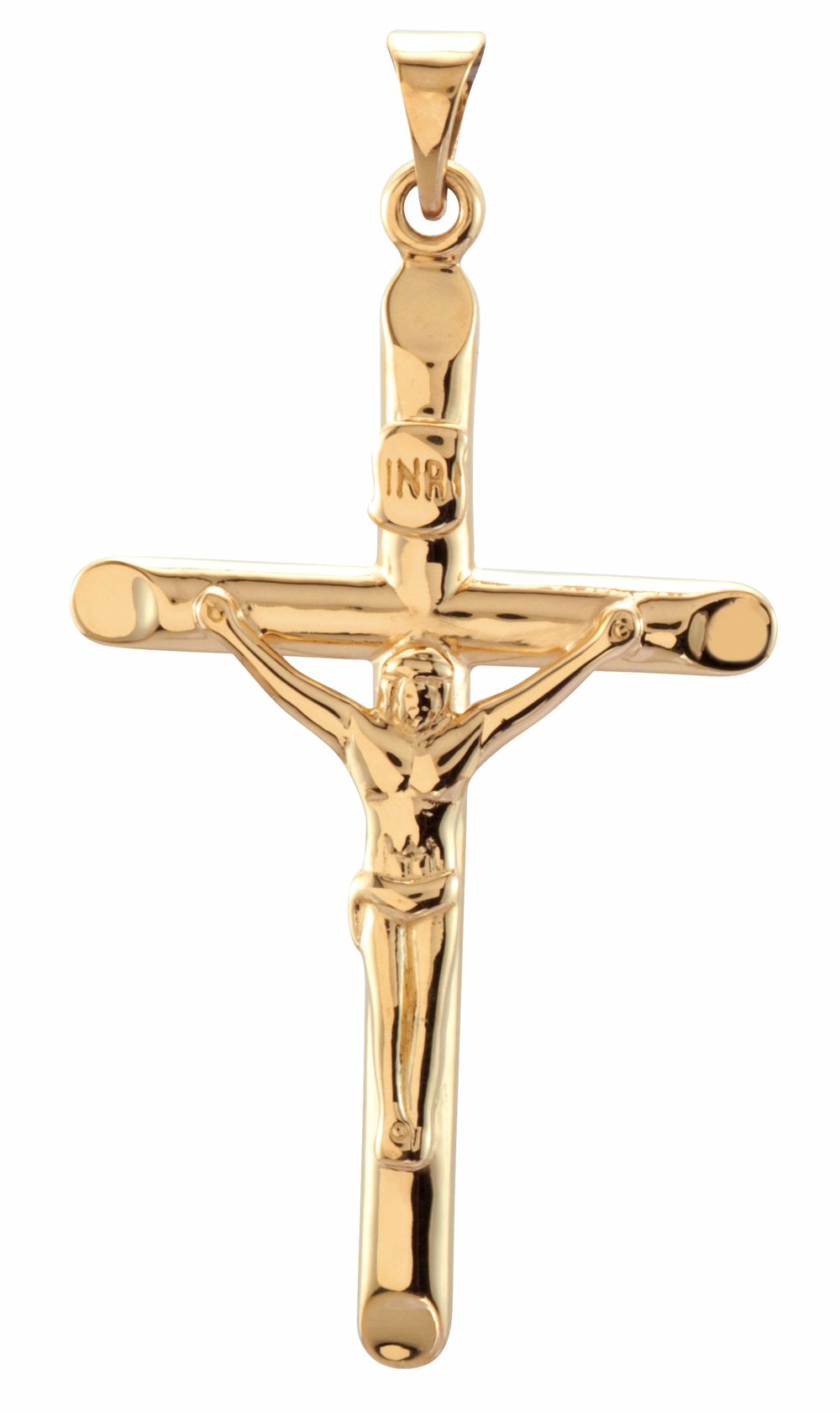 18K Yellow Gold 35x22 mm Crucifix Pendant