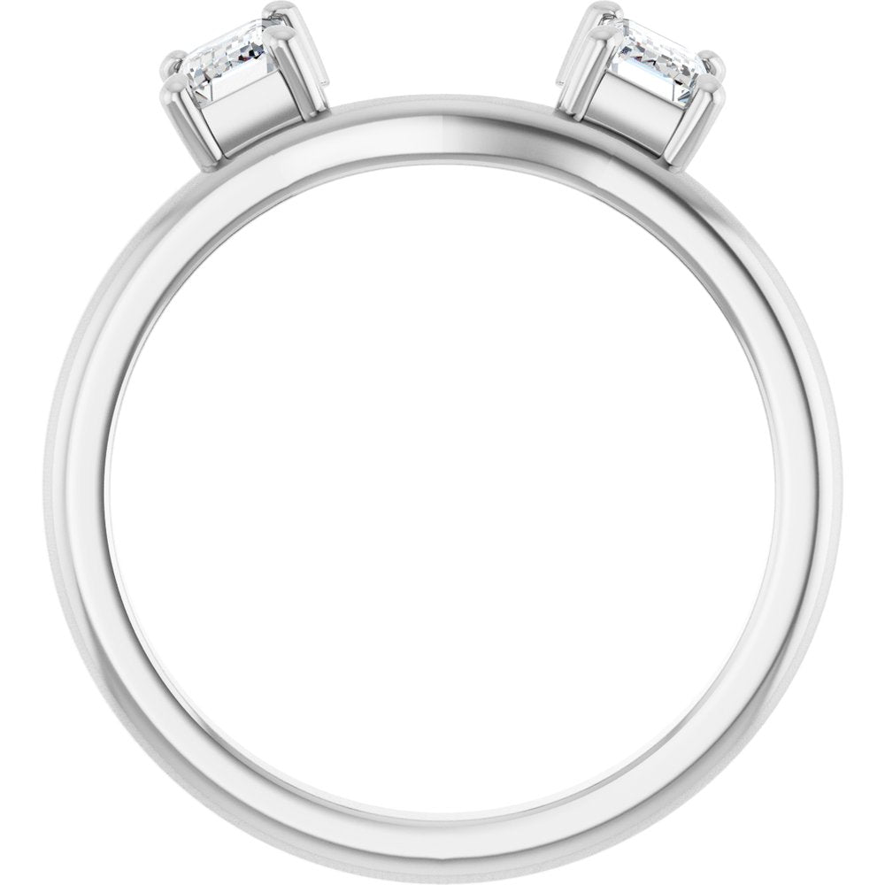 14K White Gold 5/8 CTW Natural Diamond Wrap-Style Ring Enhancer