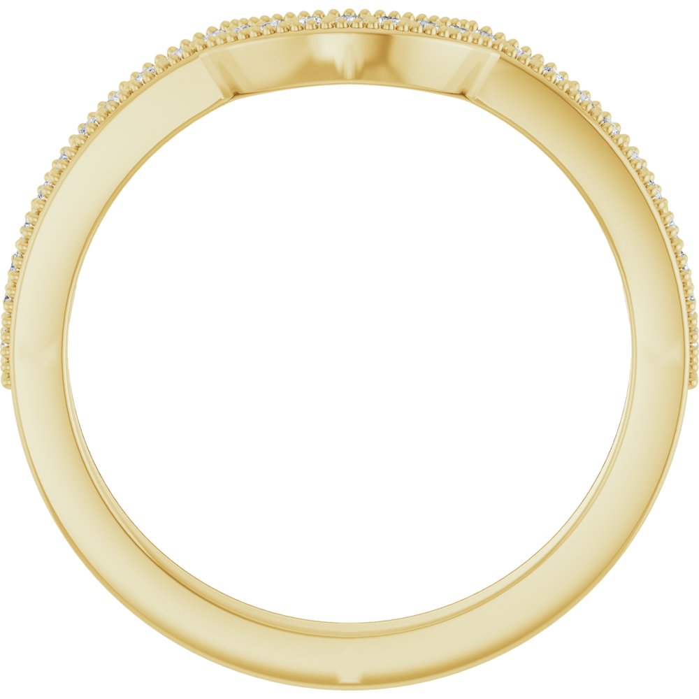 14K Yellow Gold 1/8 CTW Natural Diamond Contour Band