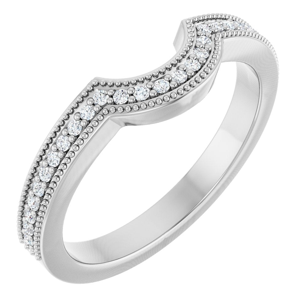 14K White Gold 1/8 CTW Lab-Grown Diamond Contour Band