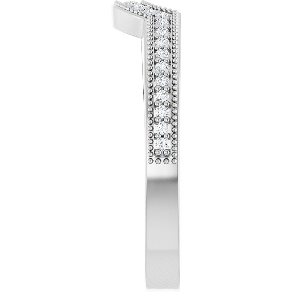 14K White Gold 1/8 CTW Lab-Grown Diamond Contour Band