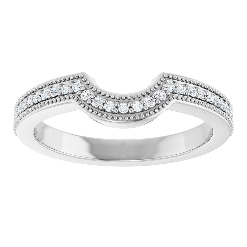 14K White Gold 1/8 CTW Natural Diamond Contour Band
