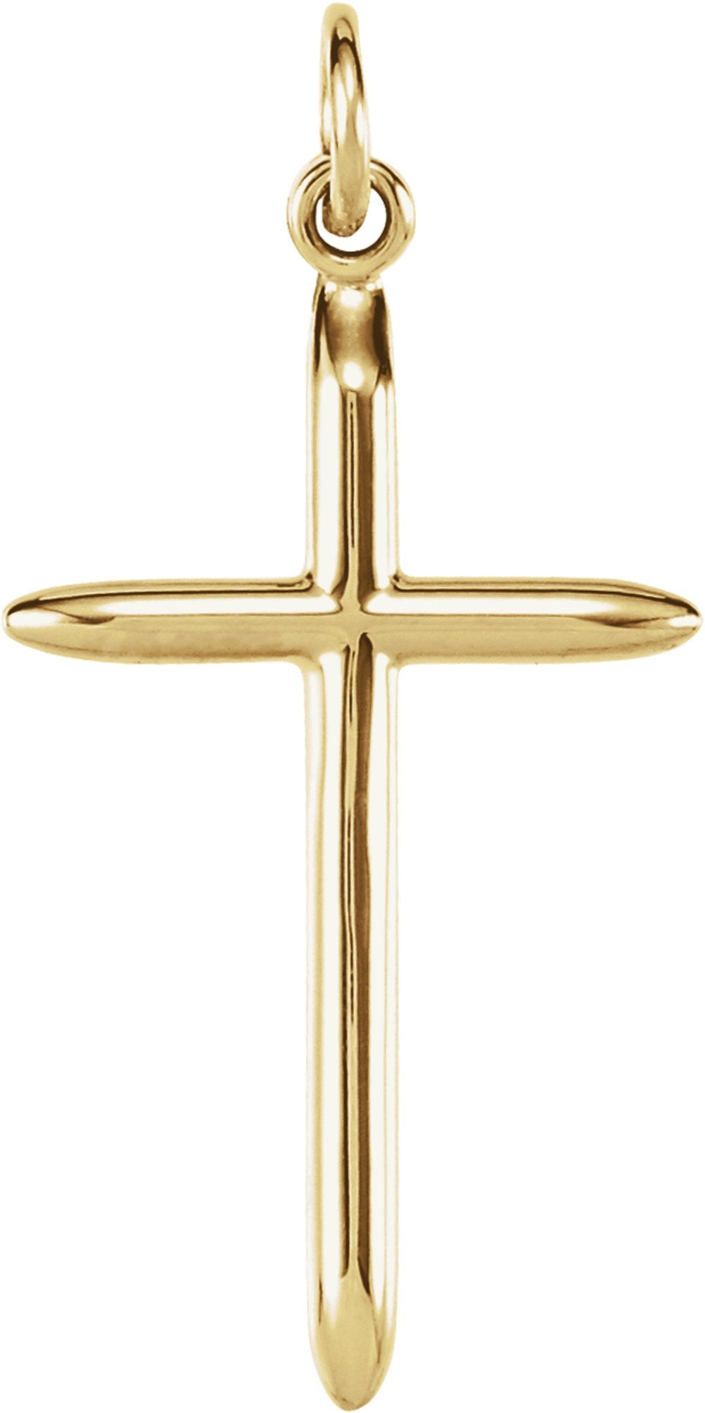 14K Yellow Gold 25.7x14 mm Cross Pendant