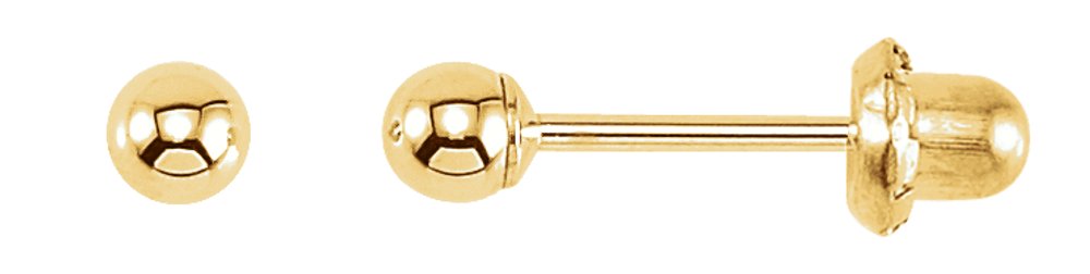 14K Yellow Gold Inverness® 3 mm Ball Piercing Stud Earrings