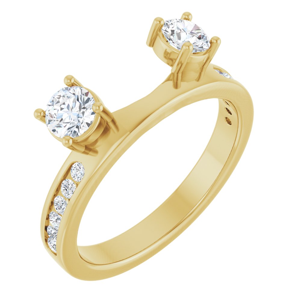 14K Yellow Gold 5/8 CTW Natural Diamond Wrap-Style Ring Enhancer
