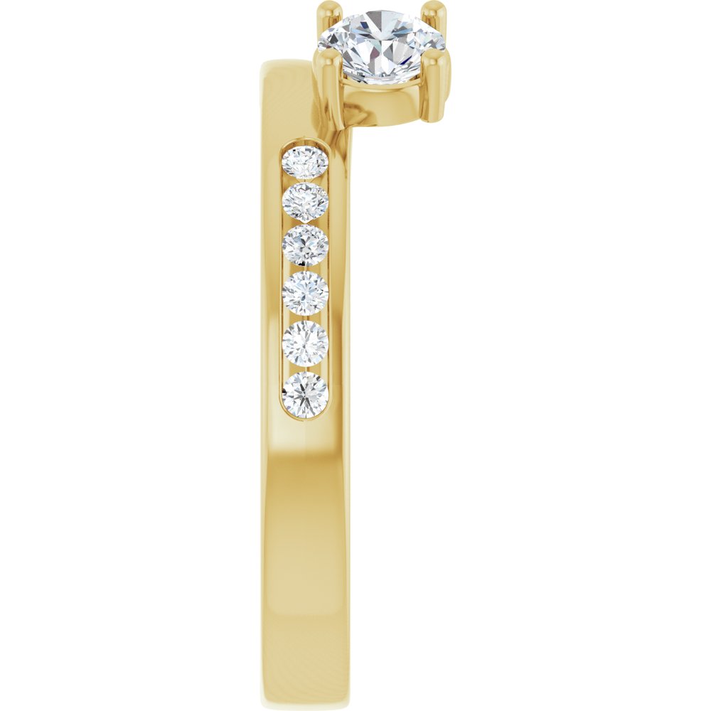 14K Yellow Gold 5/8 CTW Lab-Grown Diamond Wrap-Style Ring Enhancer