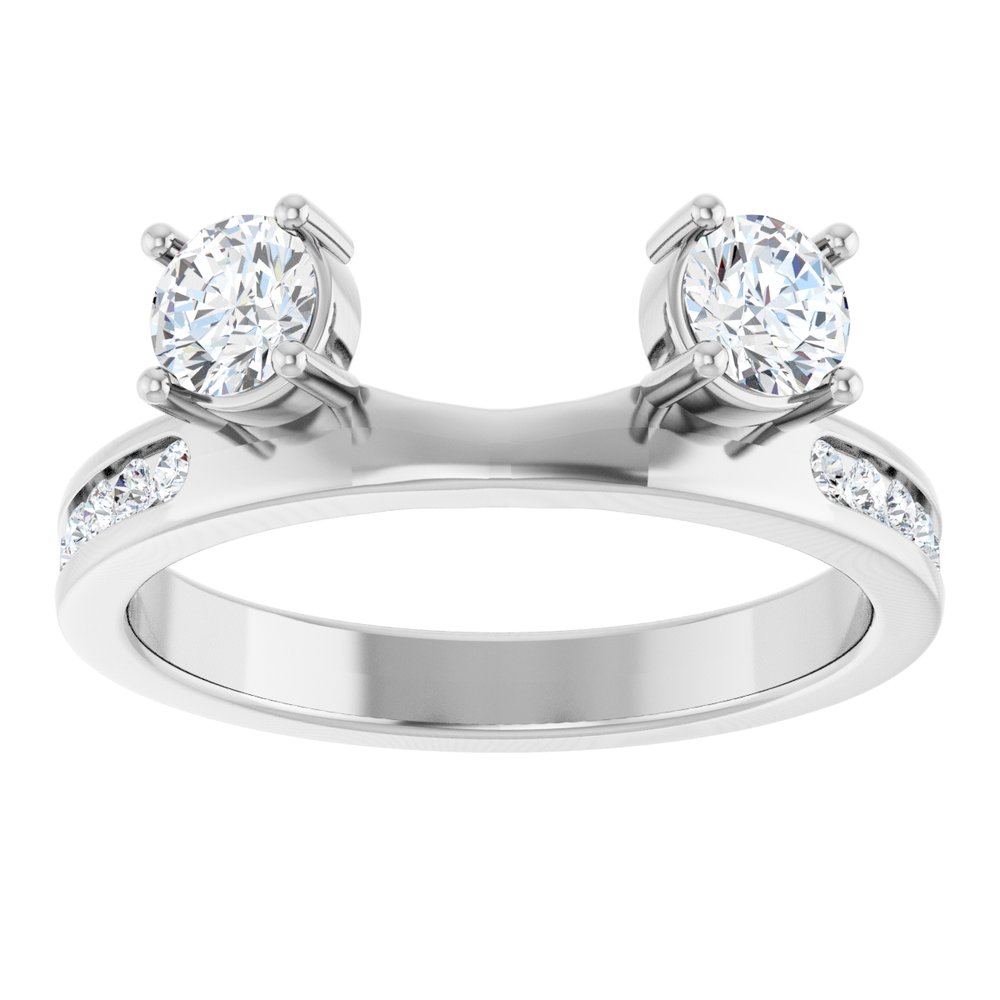 14K White Gold 5/8 CTW Lab-Grown Diamond Wrap-Style Ring Enhancer