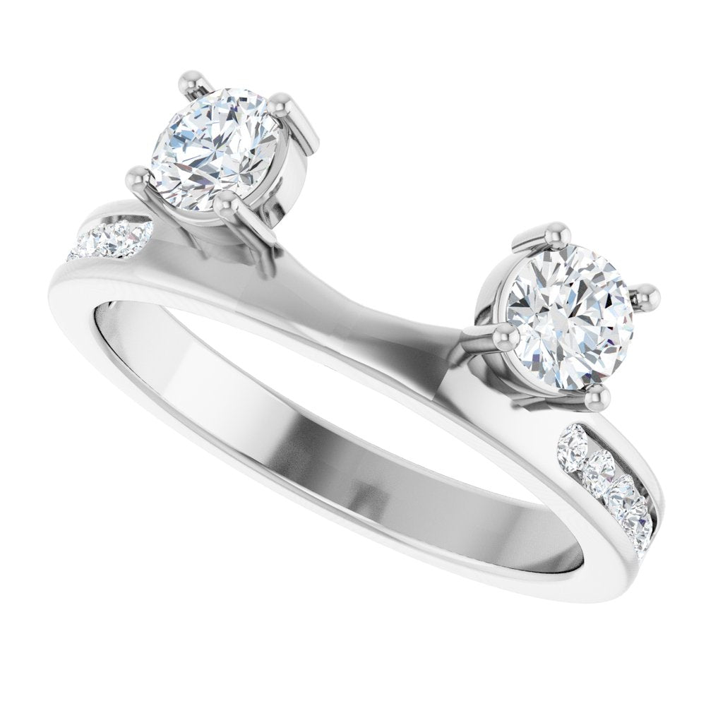 14K White Gold 5/8 CTW Lab-Grown Diamond Wrap-Style Ring Enhancer