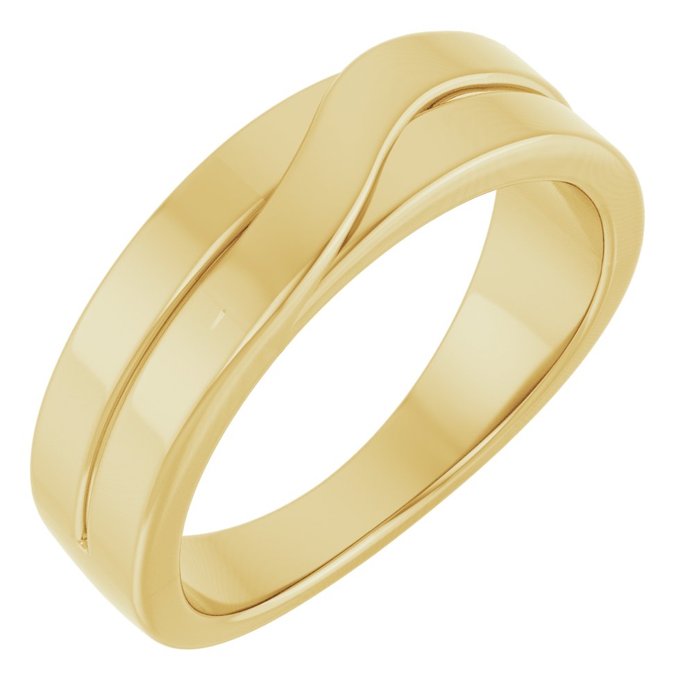 14K Yellow Gold 5 mm Criss-Cross Band Size 7