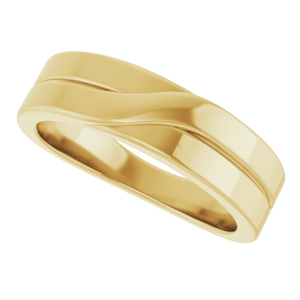 14K Yellow Gold 5 mm Criss-Cross Band Size 7