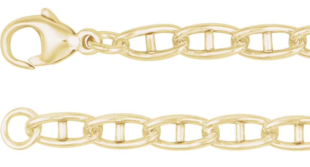 14K Yellow Gold-Filled 3.8 mm Anchor 7" Chain