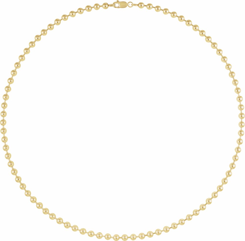 14K Yellow Gold-Filled 4.1 mm Bead 16" Chain