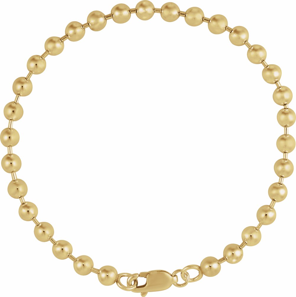 14K Yellow Gold-Filled 4.1 mm Bead 7" Chain