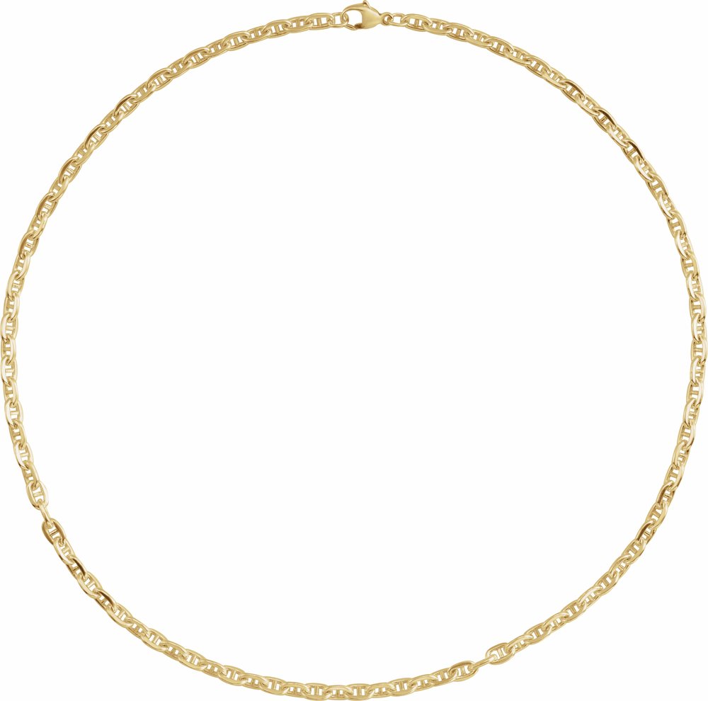 14K Yellow Gold-Filled 4.5 mm Curbed Anchor 24" Chain