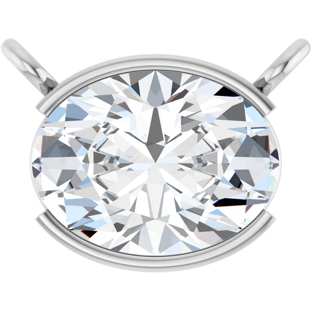 14K White Gold 1 CT Lab-Grown Diamond Necklace Center