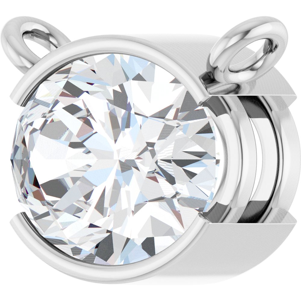 14K White Gold 1 CT Lab-Grown Diamond Necklace Center