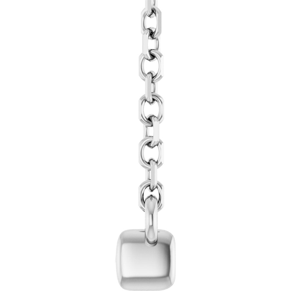 14K White Gold 1/4 CTW Lab-Grown Diamond French-Set Bar 18" Necklace