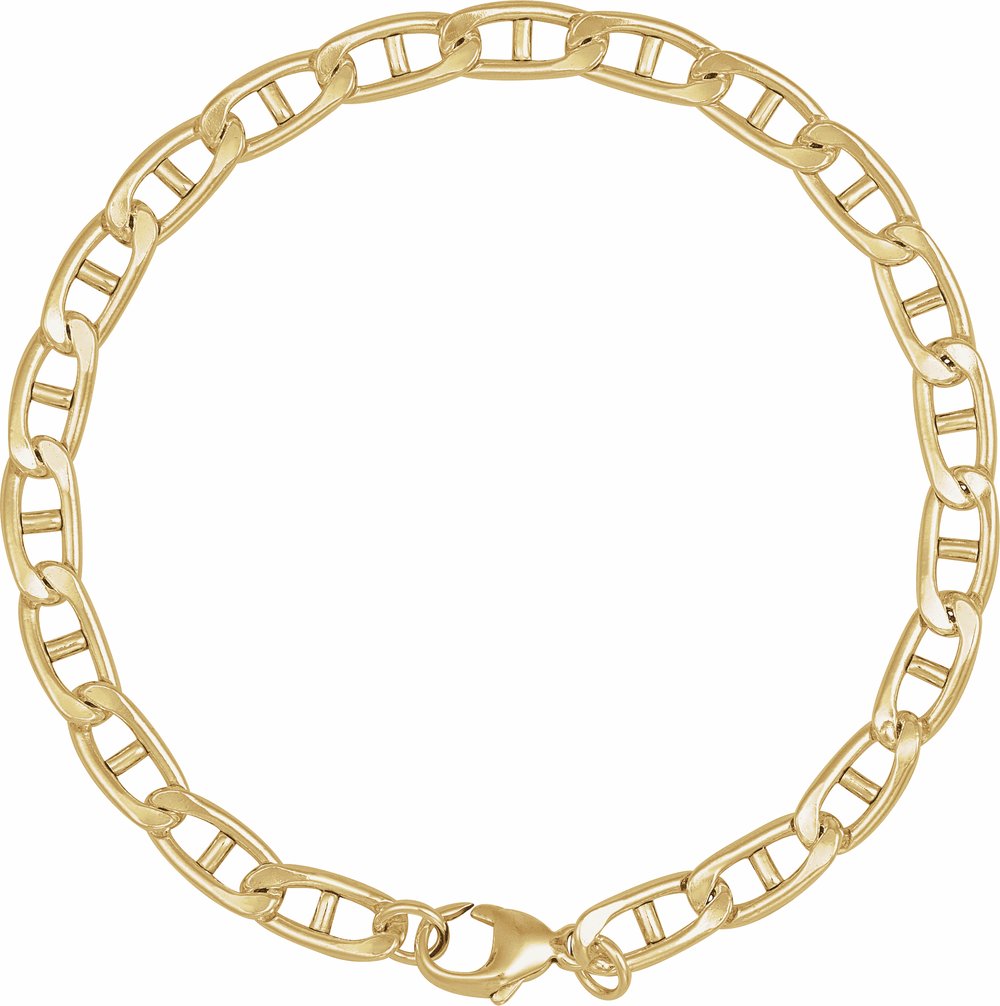 14K Yellow Gold 5.15 mm Anchor 7" Chain
